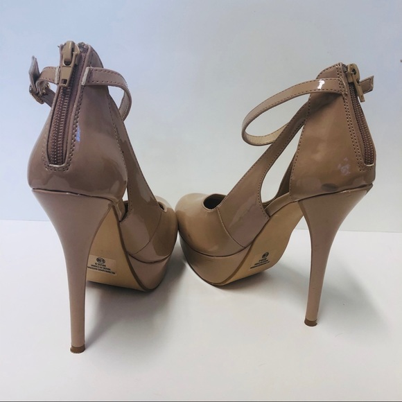 🛍 Nude platform heels w ankle strap - Picture 2 of 8